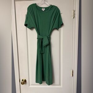 LuLaRoe Green Midi Dress with Tie Waist